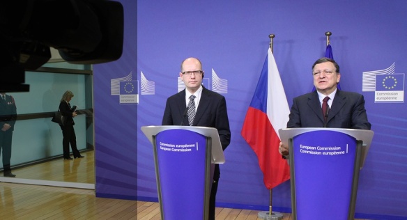 A meeting between Prime Minister of the Czech Republic Bohuslav Sobotka, and the President of the European Commission, José Manuel Barroso, on 20 February 2014.