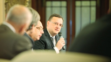 Prime Minister Petr Nečas attended the international conference USA and European Union Days at Žofín Palace on 8 October 2012