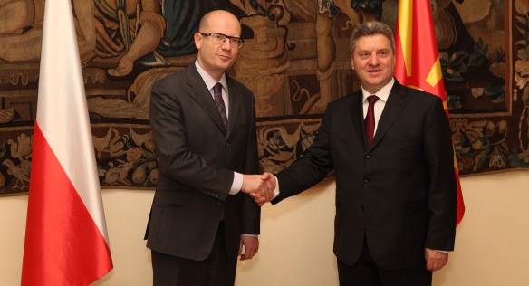 Prime Minister Bohuslav Sobotka had dinner with the President of Macedonia on Thursday, 27 February 2014.