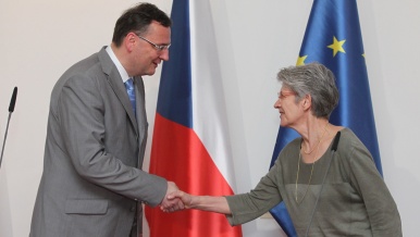 Premiér Petr Nečas se setkal s generální tajemnicí Evropské odborové konfederace Bernadette Ségolovou, 10. června 2013