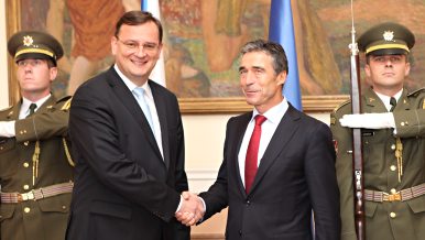 Prime Minister Petr Nečas meets with NATO Secretary General Anders Fogh Rasmussen, 7 September 2011