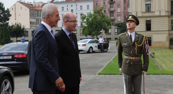 Prime Minister Sobotka held talks with Tillich, the Prime Minister of Saxony, 17 July 2014.