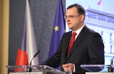 Prime minister Petr Nečas, press conference