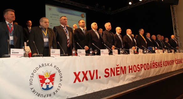 Premiér Bohuslav Sobotka se ve čtvrtek 22. května 2014 zúčastnil zasedání sněmu Hospodářské komory.