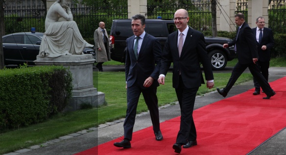 Prime Minister Bohuslav Sobotka met with NATO's Secretary-General Anders Fogh Rasmussen on 10 April 2014.