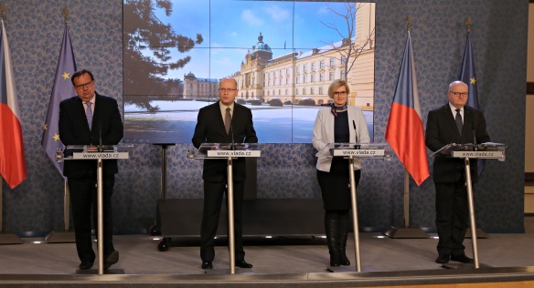 Tisková konference po jednání vlády, 9. ledna 2017.