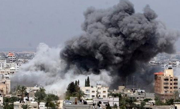 Město Gaza výbuch po náletu