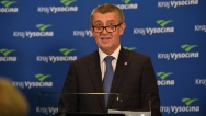 Předseda vlády Andrej Babiš na tiskové konferenci k návštěvě Kraje Vysočina, 28. května 2018. 