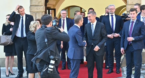 At the meeting, Prime Minister Andrej Babiš and the President of the European Council, Donald Tusk, spoke especially about the future of the EU, 8 May 2019.