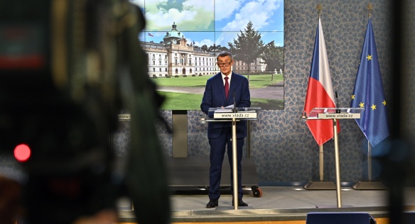 Premiér Andrej Babiš na tiskové konferenci po jednání vlády, 9. září 2019.