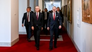 S generálním tajemníkem NATO Jensem Stoltenbergem jednal premiér Petr Fiala o bezpečnosti Evropy a podpoře Ukrajiny, 30. května 2024.