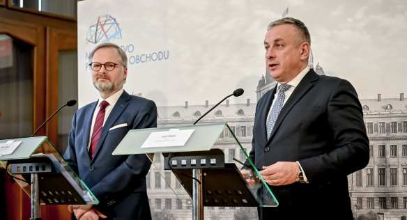 Tisková konference po konci bilanční schůzky na MPO, 31. ledna 2023.