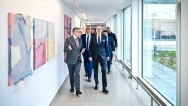 Premiér Petr Fiala v projevu na slavnostním zahájení staveb připomněl investice do rozvoje péče pro onkologicky nemocné pacienty, 15. ledna 2024.