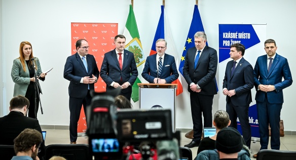 Vláda Petra Fialy zahajuje své již páté výjezdní zasedání, tentokrát v Jablonci nad Nisou, 13. března 2024.