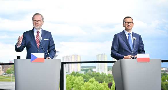 Press conference after the meeting of the governments of the Czech Republic and Poland, 20 July 2022.