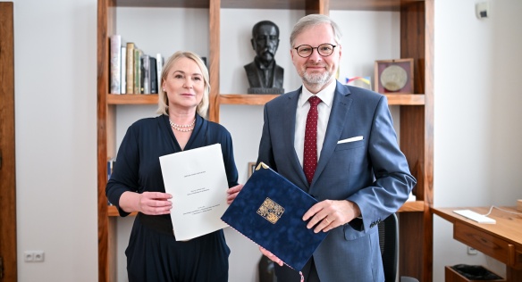 Prime Minister Petr Fiala signed the Czech-American defense treaty, 16 August 2023.