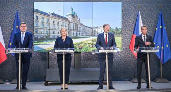 Tisková konference po jednání vlády, 16. srpna 2023.