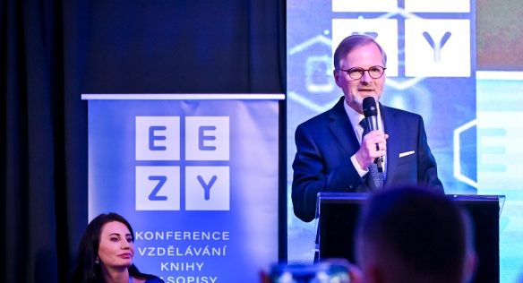 Premiér Petr Fiala vystoupil s projevem na konferenci Zdravotnictví 2024, 21. září 2023.