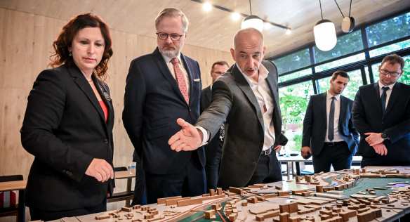 Premiér Petr Fiala navštívil Jihočeský kraj, 7. června 2023.