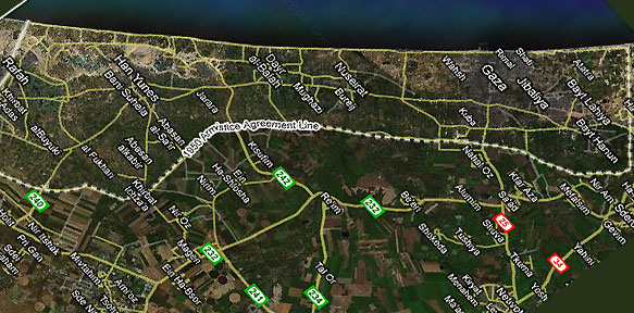 Pásmo-Gaza-satelitní-mapa