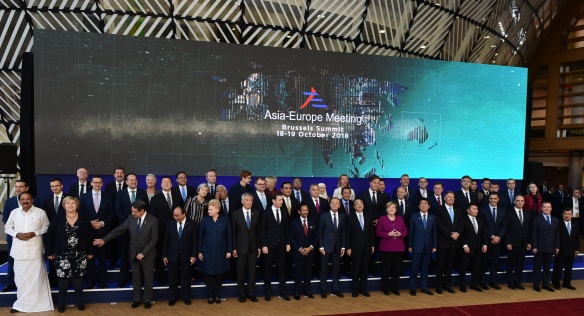 Na summitu Evropa–Asie řešili politici klimatické změny a ekonomická témata, Brusel 19. října 2018.