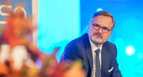 Premiér Fiala navštívil sněm Svazu průmyslu a dopravy a prohlédl si několik expozic na Mezinárodním strojírenském veletrhu v Brně