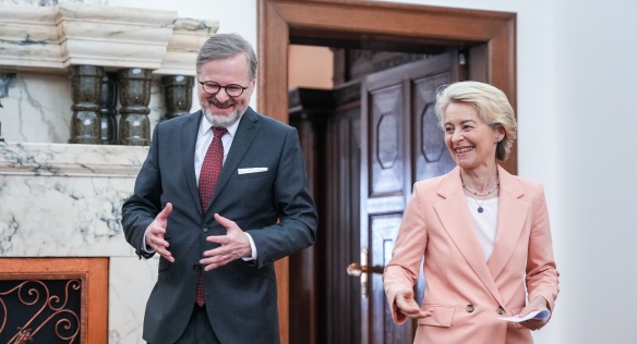 Prime Minister Petr Fiala met the President of the European Commission Ursula von der Leyen at Kramář's villa, 2 May 2023.
