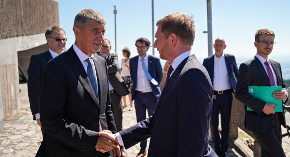 Prime Minister Andrej Babiš with Saxon Prime Minister Michael Kretschmer, 21 August 2020.