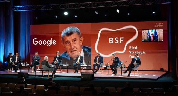 Do diskuse na Bledském strategickém fóru o pobrexitové a pokoronavirové EU se zapojil i český premiér Babiš, 31. srpna 2020.