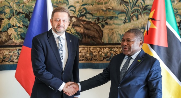 1. vicepremiér a ministr vnitra Vít Rakušan přijal prezidenta Mosambiku Nyusiho, 8. srpna 2023.