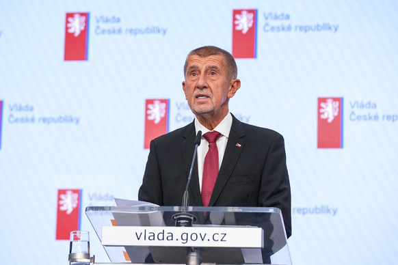 Premiér Andrej Babiš na tiskové konferenci k představení startupového zákona, 27. srpna 2026.