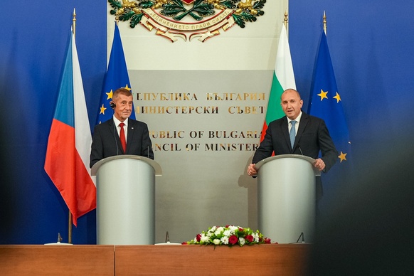Joint press conference of Czech Prime Minister Andrej Babiš and Bulgarian Prime Minister Rumen Radev following talks in Sofia, September 16, 2026.