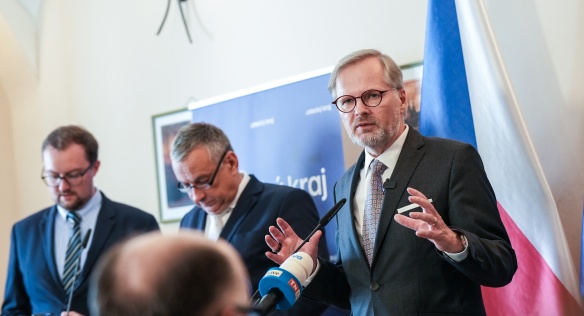 Vláda na třetím výjezdním zasedání v letošním roce jednala v Kadani a zabývala se problematikou Ústeckého a Karlovarského kraje, 20. září 2023.