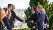 Premiér ČR Fiala a prezident Argentiny Milei jednali o rozšíření ekonomické spolupráce obou zemí, 24. června 2024.