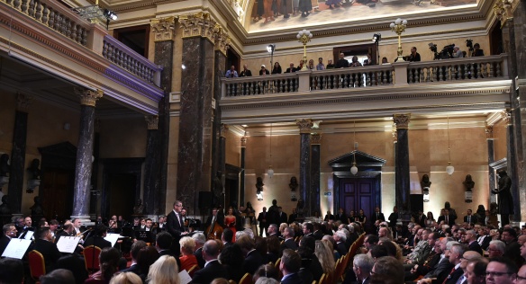 Andrej Babiš at at the gala opening of the National Museum in Prague at 27 october 2018.