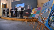 Předseda vlády Andrej Babiš představil novinářům nové logo, kterým bude ČR propagovat svou inovační strategii.