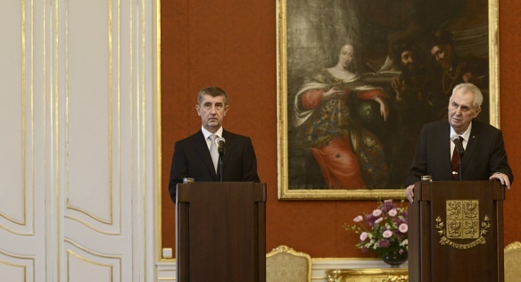 The President Miloš Zeman appointed Andrej Babiš premier, 6 December 2017. Source: photo archive of the Prague Castle Office, Hana Brožková.
