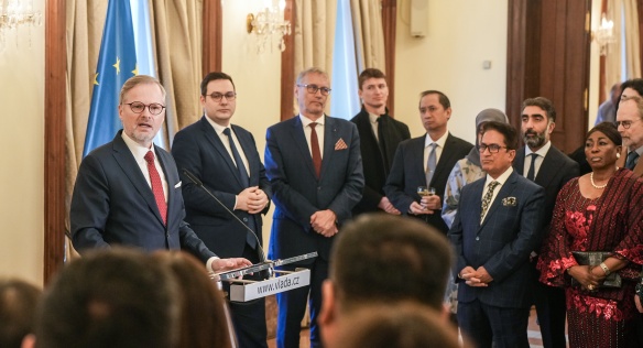 The present members of the diplomatic corps were welcomed in the Liechtenstein Palace by Prime Minister Petr Fiala on February 6, 2024.