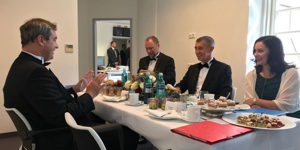 Setkání bavorského ministerského předsedy Markuse Södera a předsedy české vlády Andreje Babiše, Bayreuth 25. července 2018.