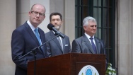 The Prime Minister attended a reception to mark the end of the term of office of the USA Ambassador in the Czech Republic, 23 July 2014, source: American Embassy.