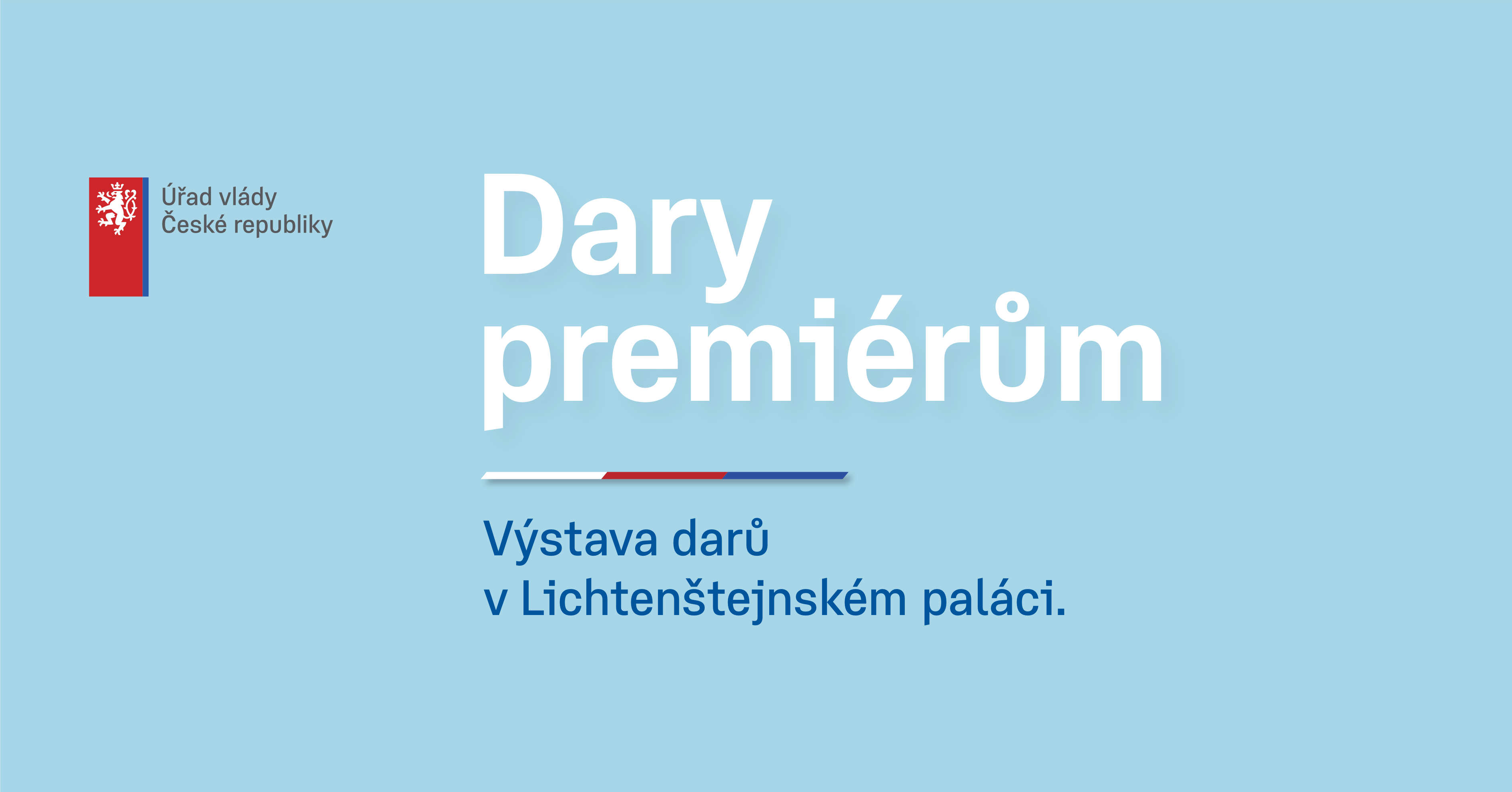 Banner k výstavě „Dary premiérům“ 