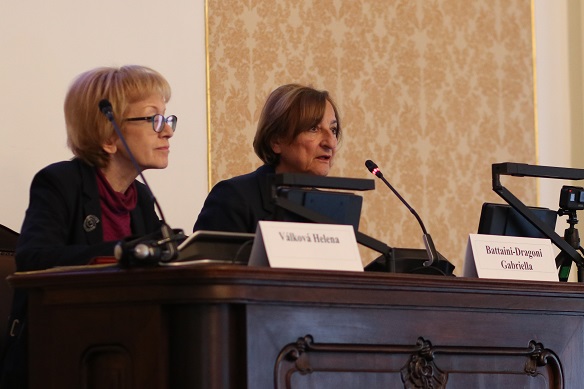 Helena Válková, zmocněnkyně vlády pro lidská práva a Gabriella Battaini-Dragoni, zástupkyně generální tajemnice Rady Evropy, 7. října 2019