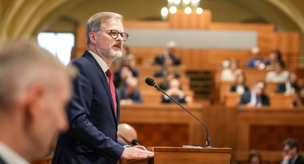 Premiér Petr Fiala pronesl projev na veřejném senátním slyšení „Přesun velvyslanectví ČR do Jeruzaléma“, 29. května 2025.