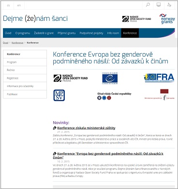 Konference Evropa bez genderově podmíněného násilí: Od závazků k činům