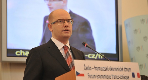 Premiér Sobotka se zúčastnil Francouzsko-českého ekonomického fóra, 9. prosince 2014. 