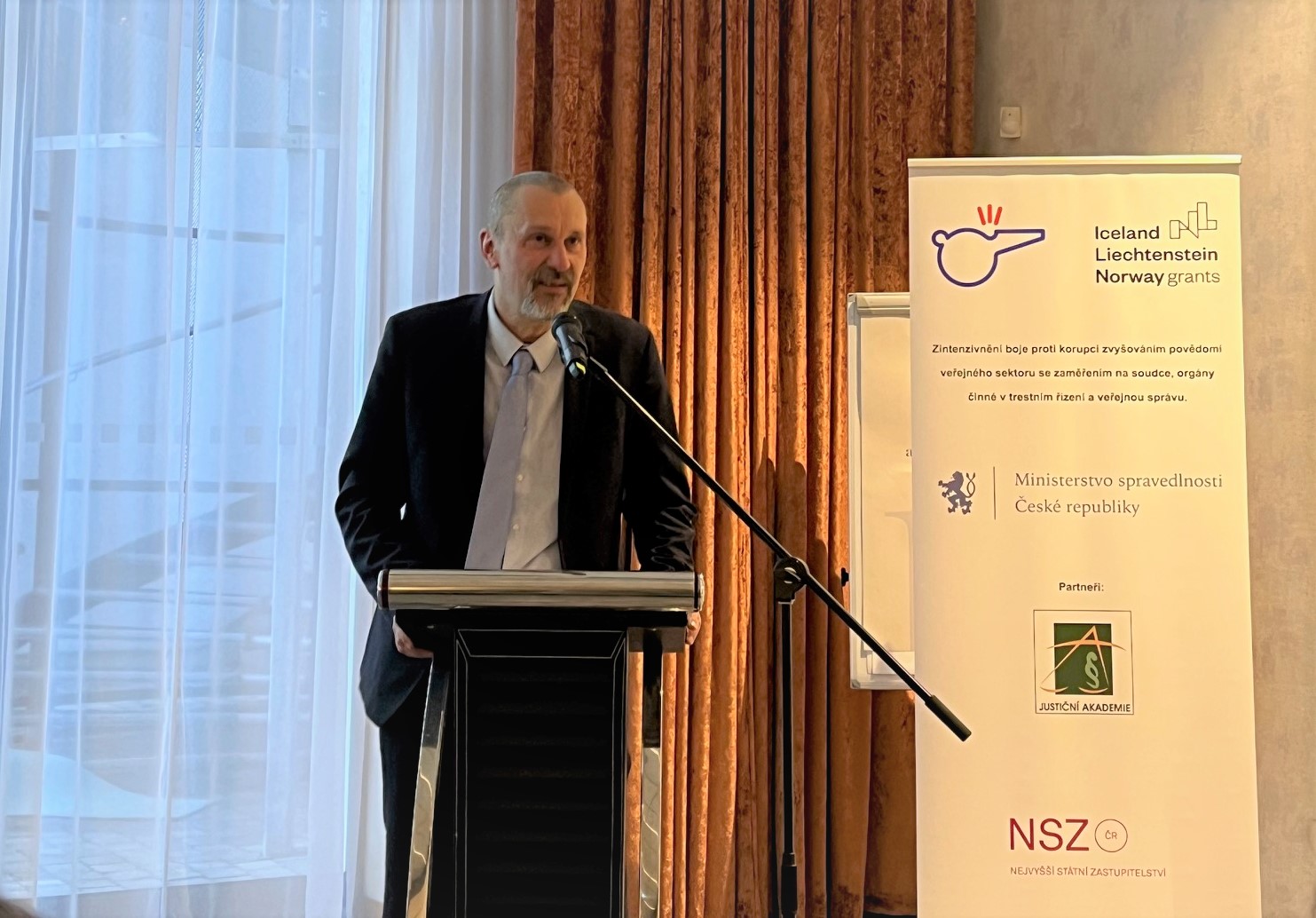 Ministr pro legislativu Michal Šalomoun na konferenci „Zintenzivnění boje proti korupci: whistleblowing“, 17. 1. 2023