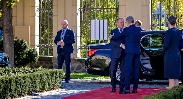 Mezivládní konzultace české a polské vlády vyvrcholily společným pracovním obědem v Lichtenštejnském paláci, 9. října 2024.