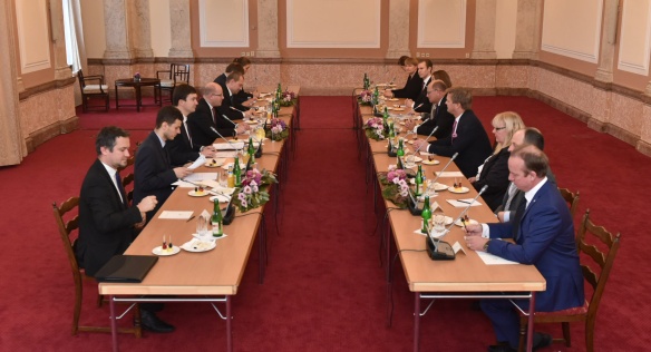 Prime Minister Bohuslav Sobotka met at the Czech Office of the Government with the Chairman of the Swedish Parliament, Urban Ahlin, on 11 November 2016.