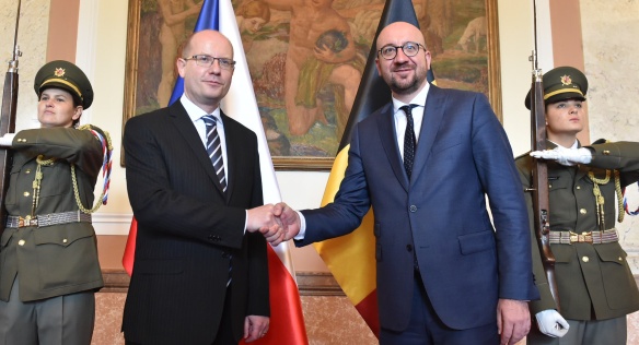 Thursday, 4 May 2017, Prime Minister Bohuslav Sobotka meets the Prime Minister of the Kingdom of Belgium, Charles Michel.