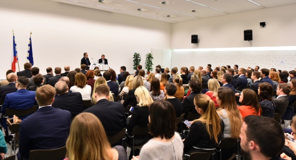Prime Minister Andrej Babiš met in Brussels with Czechs working in EU institutions, 21 March 2018.
